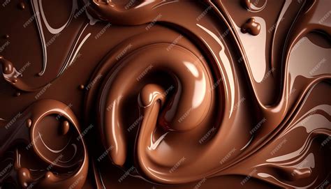 Texturas Ricas Em Chocolate Ia Generativa Foto Premium