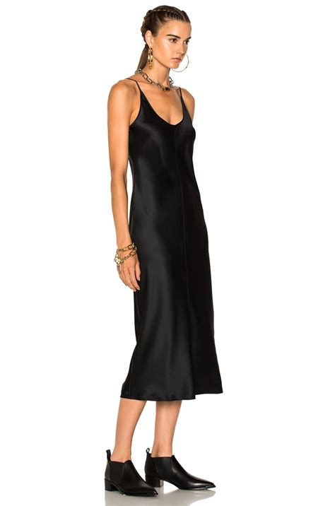 T BY ALEXANDER WANG Black Silk Charmeuse Cami Dress ModeSens