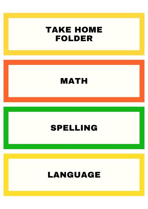 Classroom Folder Labels Digital, Printable - Etsy