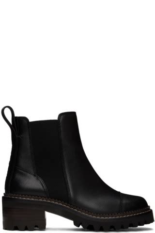 Black Mallory Ankle Boots By See By Chlo On Sale