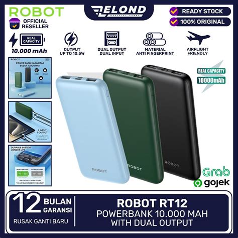 Jual Powerbank Robot Mah Mah Rt Dual Output Usb A Dual