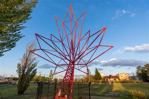 Kariya City Aichi Japan Canadian Maple Leaf Sculpture Located In