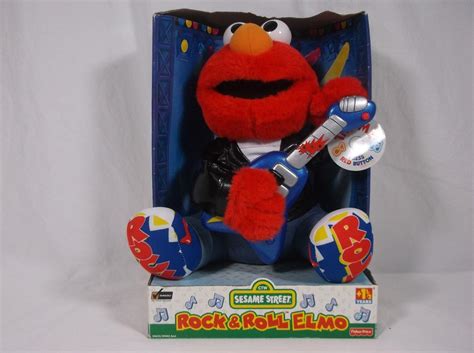 1998 Sesame Street Elmo Rock N Roll Singing Music Shakes Lights Plush Fisher Pri | #1724629804