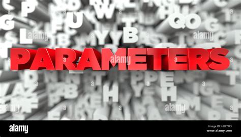 Parameters Red Text On Typography Background D Rendered Royalty