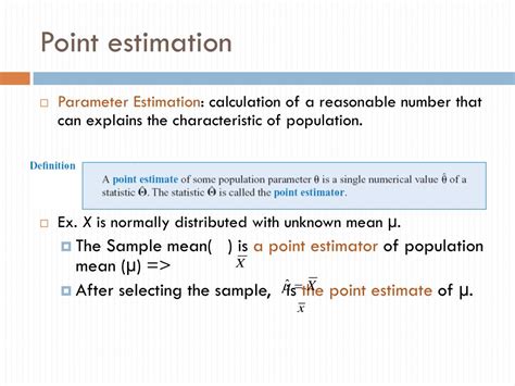 PPT Point Estimation Of Parameters And Sampling Distributions