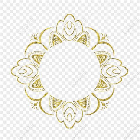 Golden European Pattern Gold Frame European Material Free Png And