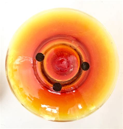 20th Century Blenko Style Blown Art Glass Amberina Optic Decanter And Stopper At 1stdibs