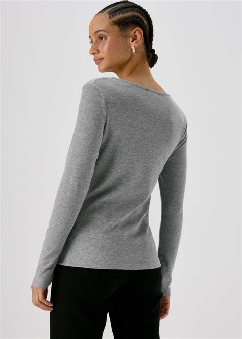 Grey Cut Out Long Sleeve Top Matalan