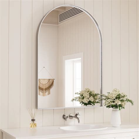 Amazon Tetote Brushed Nickel Bathroom Mirror X Silver Metal