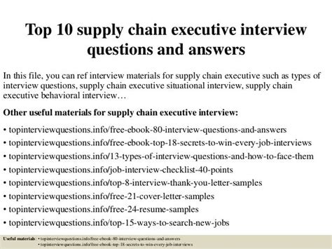 Top 10 Supply Chain Executive Interview Questions And Answers