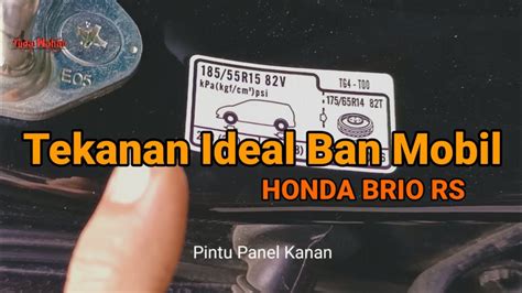 Tekanan Angin Ideal Ban Mobil Honda Brio RS YouTube