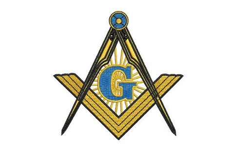 Freemason Masonic Compass Fraternal Machine Embroidery Design 3 Sizes Instant Digital Download