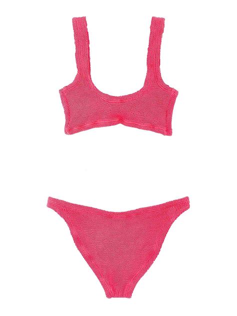 Bikinis Hunza G The Crinkle Juno Bikini Support JUNOBIKINIMHOTPINK