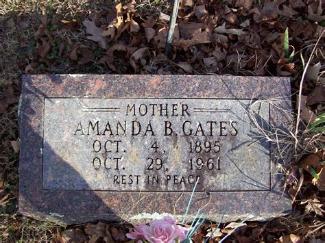 Amanda Bell Rowan Gates Memorial Find A Grave