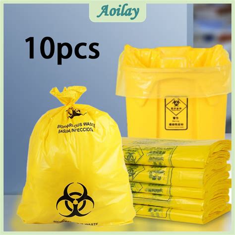 Pcs Biohazard Medical Waste Bag Hdpe Autoclavable Yellow Medical