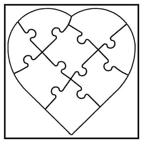 Free Printable Heart Puzzle Template