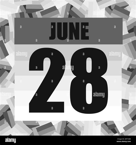 June 28 icon. For planning important day. Banner for holidays and ...