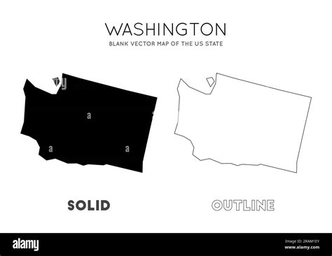 Mapa De Washington Mapa Vectorial En Blanco Del Estado De Los Estados