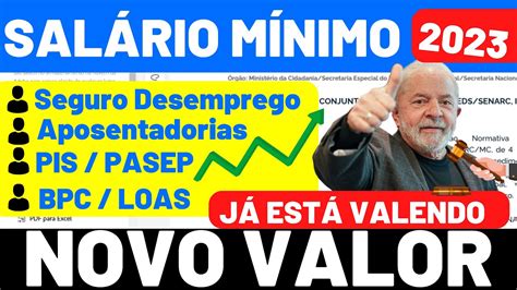 ️ Novo Valor Do SalÁrio MÍnimo 2023 Determina Novos Pagamentos A Partir De Janeiro Youtube