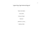 Capstone Project Topic Selection And Approval Edited Docx 1 Capstone