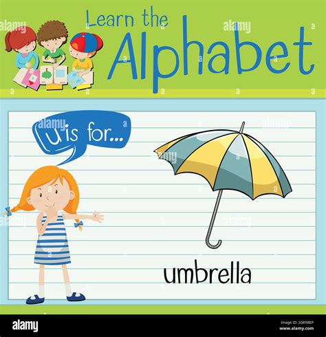 Flashcard Letter U Is For Umbrella Stock Vector Image And Art Alamy