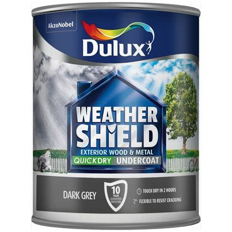 Dulux Weathershield Quick Dry Exterior Undercoat Dark Grey Ml