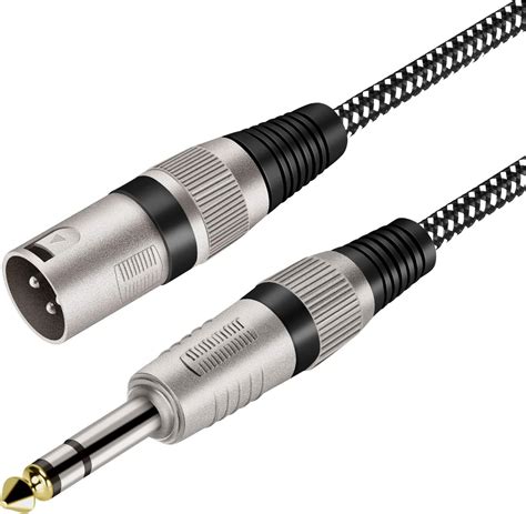 XLR Male To 1 4 Inch TRS Cables Nylong Braided XLR 3 Pin Male To