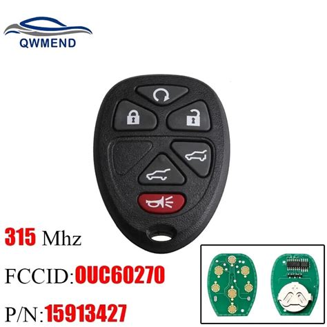 QWMEND 6Buttons Keyless Entry Remote Key For Chevrolet Tahoe Traverse