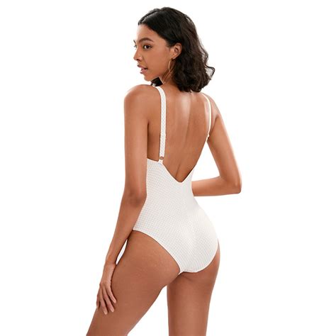 Women Beachwear Metallic Swimsuit Deep V Bikini Swimsuit And