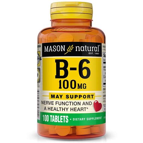 Mason Natural Vitamin B6 Tablet 100mg 100ct