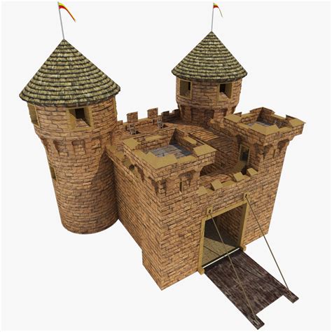 3d model realistic medieval castle gate