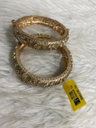 Golden Brass Uncut Polki Bangles At Pair In Surat Id