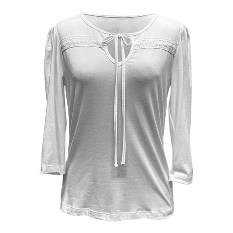 Blusa George Talla G Con Cinta Y Bordado Blanco Walmart