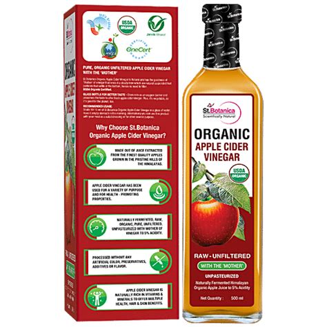 Buy Stbotanica Apple Cider Vinegar With The Mother Raw Unfiltered Unpasteurized Usda