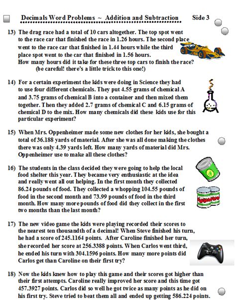 Decimals Word Problems All Operations 45 Problems In All Made By Teachers