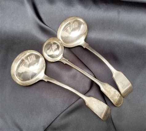 Antique Sauce Ladles Sheffield Silver Plate Spoons Etsy Uk