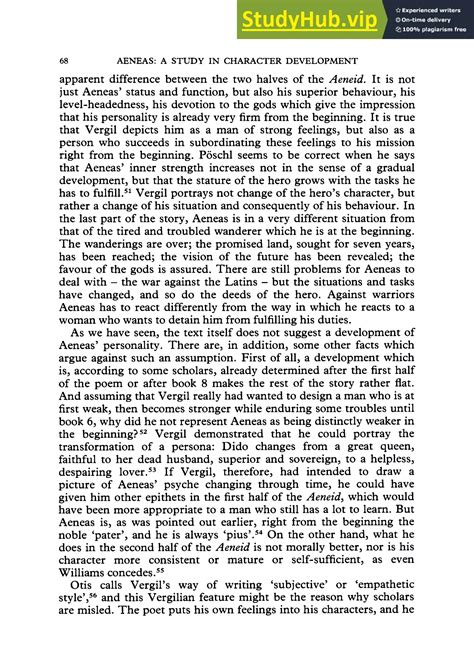 Aeneas A Study In Character Development | PDF