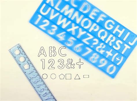 Isomars Lettering Stencil Set Of 5 With 4 Stencils And 12 Ruler