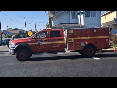 LACoFD Squad 115 Responding Ft Falck Ambulance YouTube