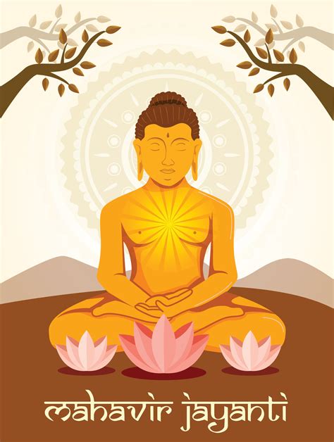 Mahavir Jayanti Background Illustration Of Lord Mahavira For Mahavir