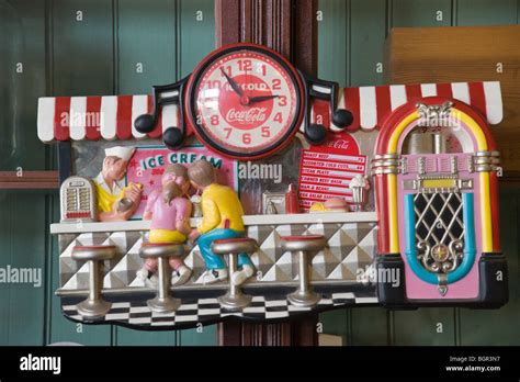 A Nostalgic Look At A 1950s American Ice Cream Store Or Malt Shop