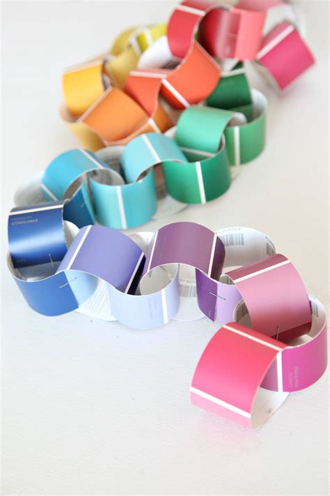 How To Make A Diy Paint Chip Paper Chain Garland Artofit