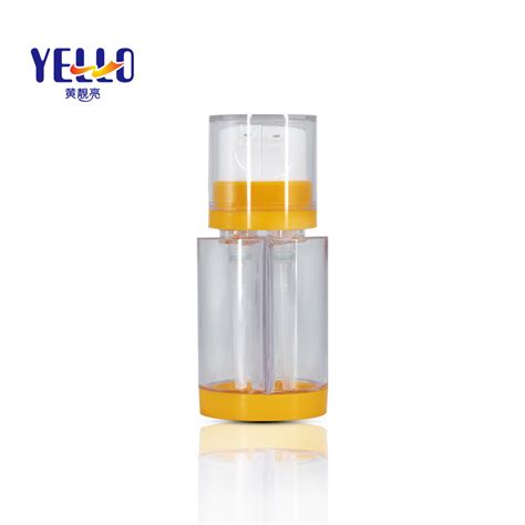 Skincare Packaging Ml Petg Yellow Transparent Dual Chamber Dual