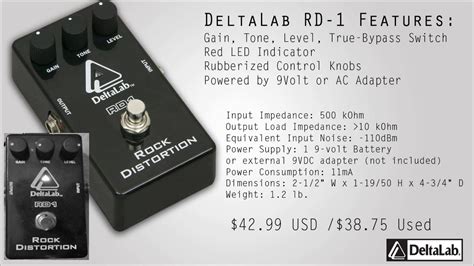 Deltalab Rd1 Rock Distortion Pedal Demo Review Youtube