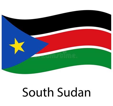 Realistic Waving Flag Of The South Sudan Stock Vector Illustration Of