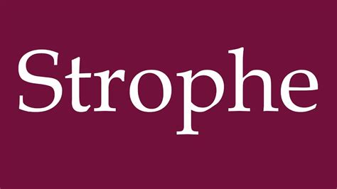 pronounce strophe verse correctly  german youtube