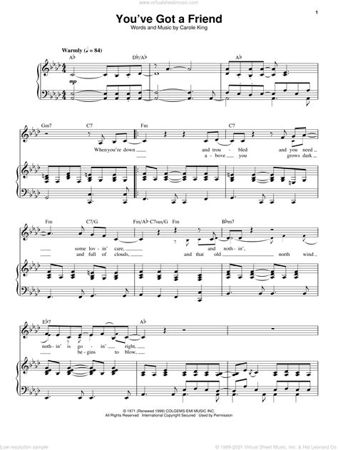 You Ve Got A Friend Sheet Music For Voice And Piano Pdf