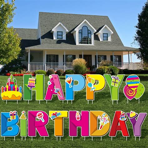 Buy URATOT Happy Birthday Yard Signs Big 18 Inches Tall Happy Birthday ...