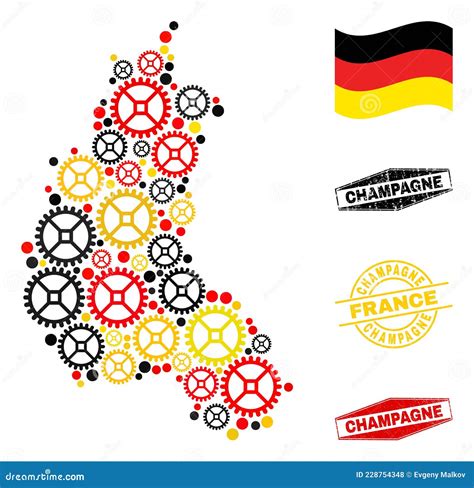 Mechanics Composition Champagne Province Map In German Flag Colors And