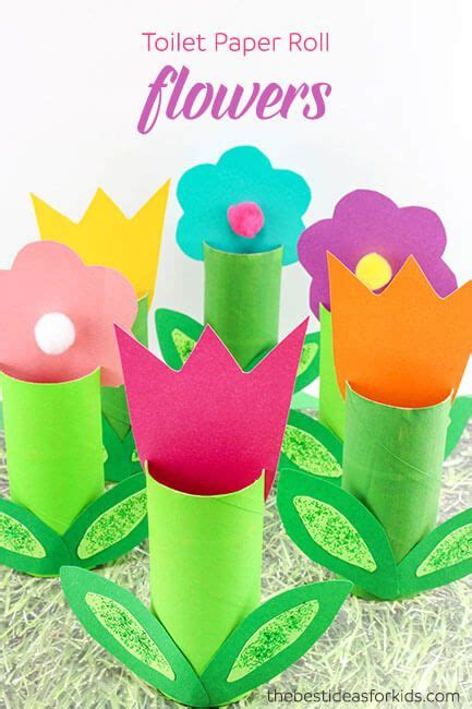 Toilet paper roll flowers craft – Artofit